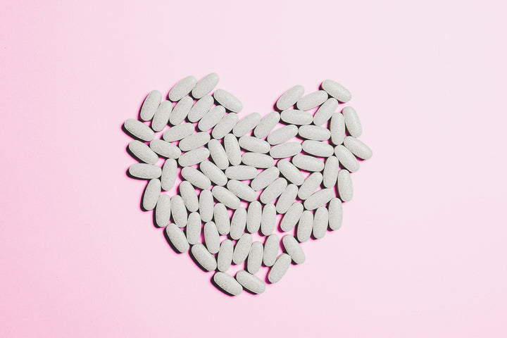 vitamins put together in a heart shape